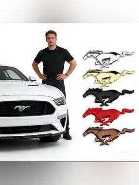 Metal Mustang Horse Badge Adhesive Back Or For Grill 5 Colors 7.87"